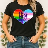 Free Mom Hugs LGBT Support Women's T-Shirt thumb 2