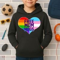 Free Mom Hugs LGBT Support Kids Hoodie thumb 2