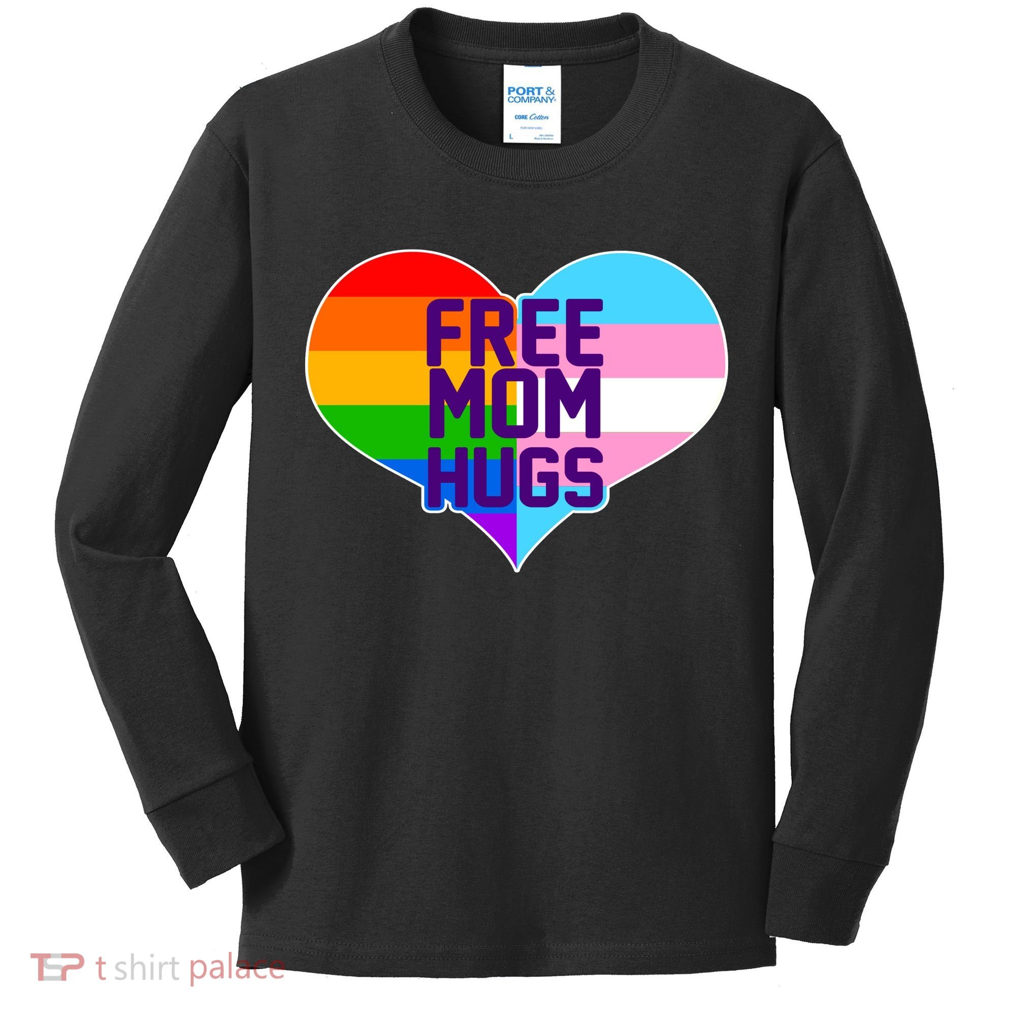 Free Mom Hugs LGBT Support Kids Long Sleeve Shirt