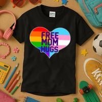 Free Mom Hugs LGBT Support Kids T-Shirt thumb 3