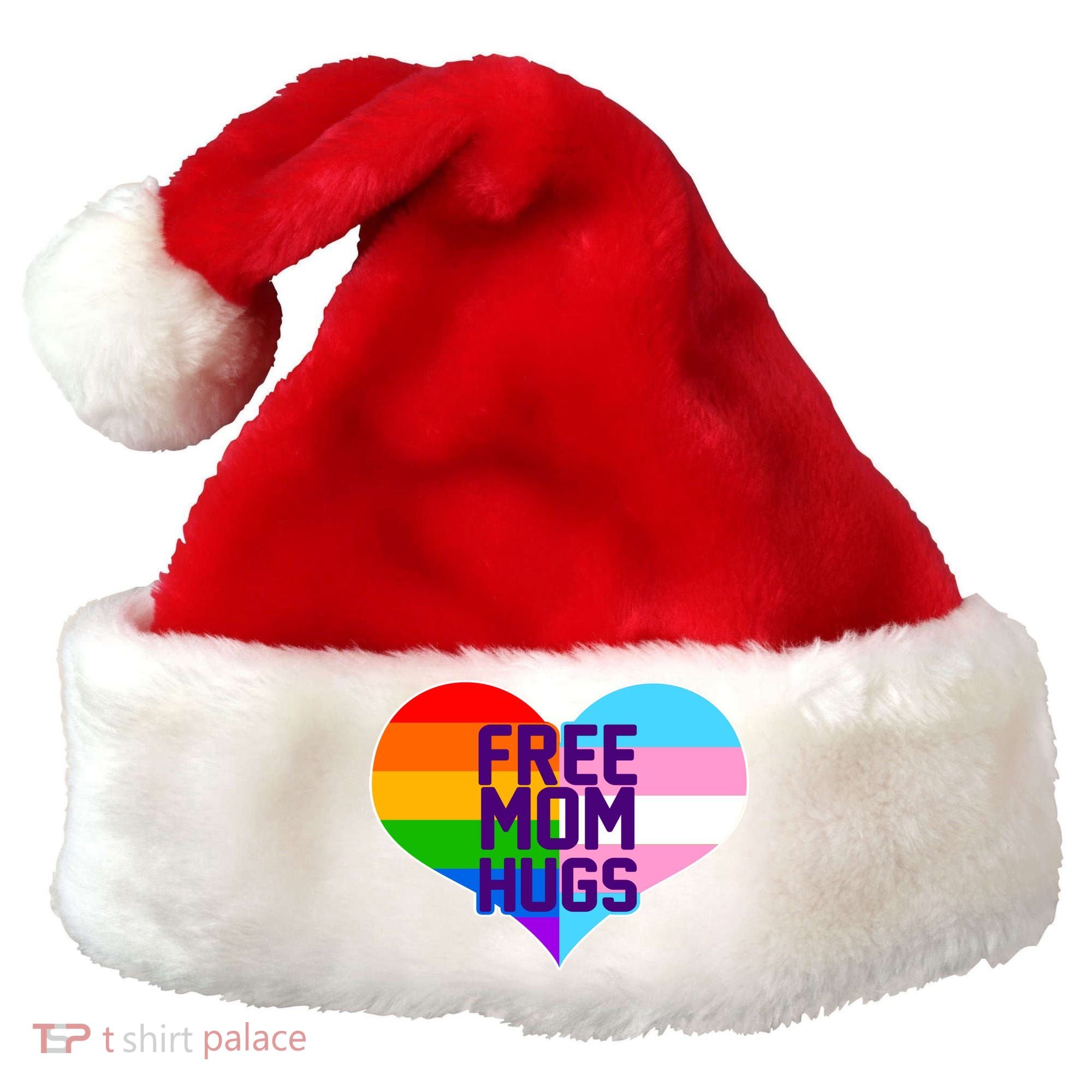 Free Mom Hugs LGBT Support Santa Hat