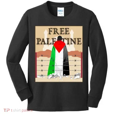 Free Palestine Kids Long Sleeve Shirt