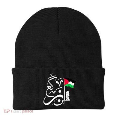 Free Palestine Arabic Calligraphy Palestinian Flag Beanie