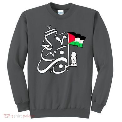 Free Palestine Arabic Calligraphy Palestinian Flag Sweatshirt