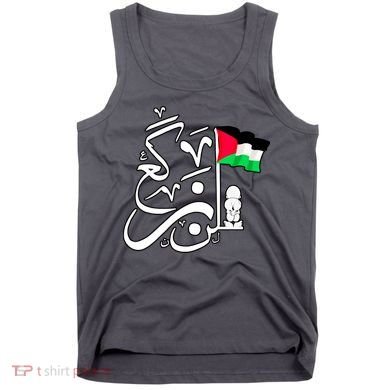Free Palestine Arabic Calligraphy Palestinian Flag Tank Top