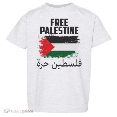 Free Palestine Arabic Distressed Painted Flag Toddler T-Shirt