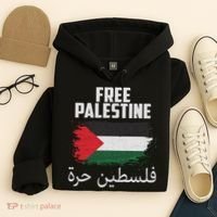 Free Palestine Arabic Distressed Painted Flag Hoodie thumb 4