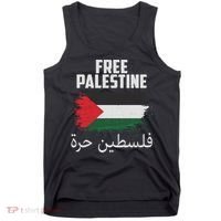 Free Palestine Arabic Distressed Painted Flag Tank Top thumb 0
