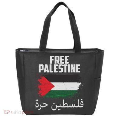 Free Palestine Arabic Distressed Painted Flag Tote Bag