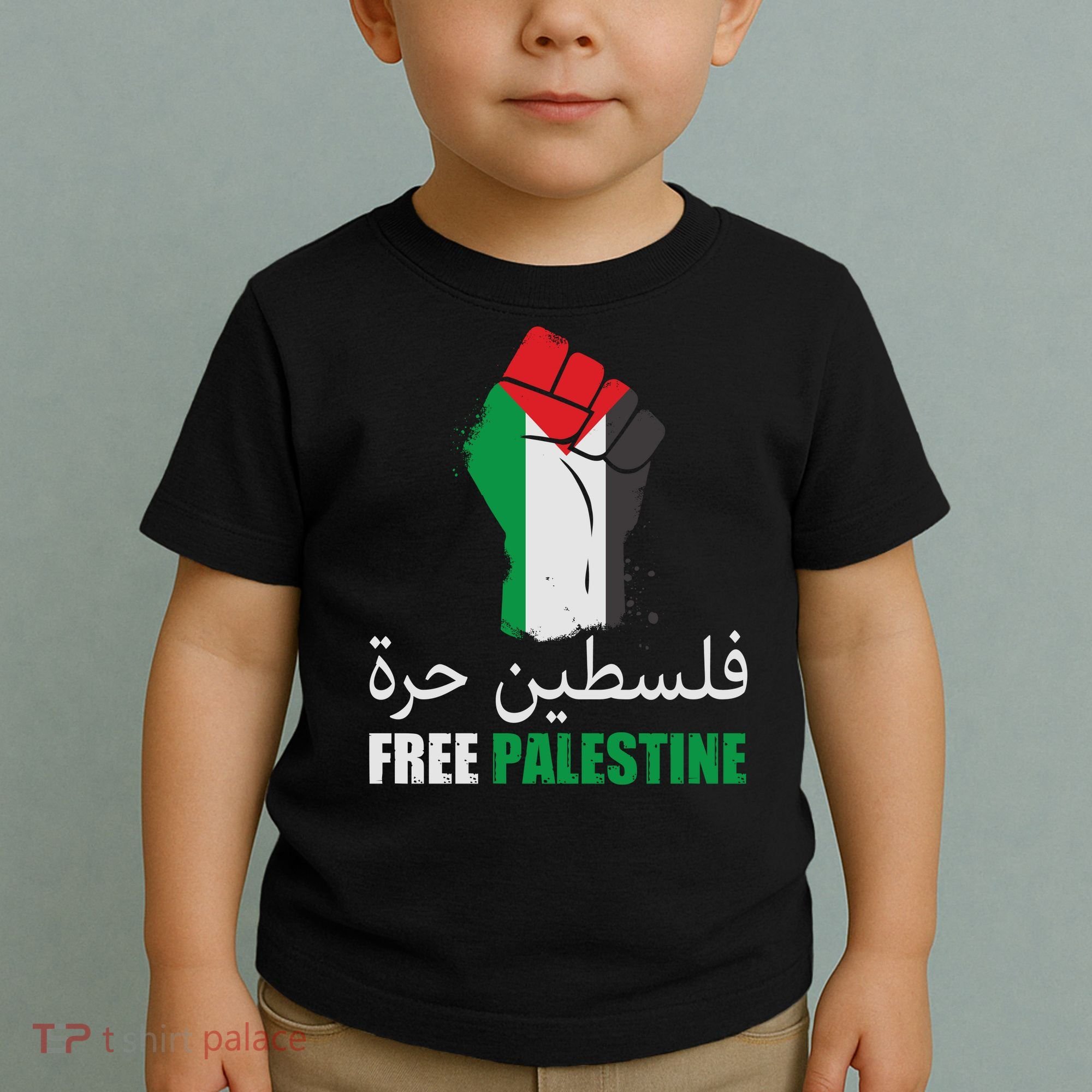 Free Palestine Arabic Support Palestine Gaza Jerusalem Toddler T-Shirt