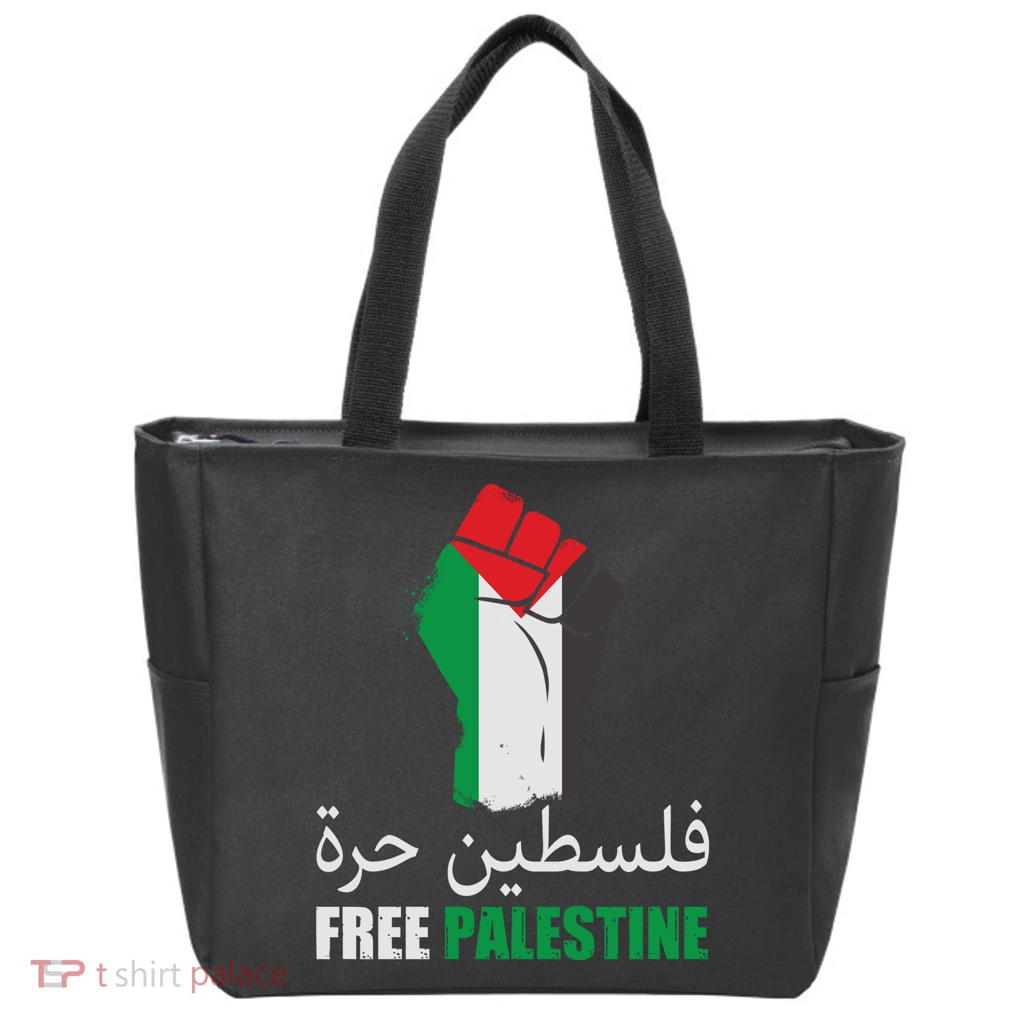 Free Palestine Arabic Support Palestine Gaza Jerusalem Tote Bag