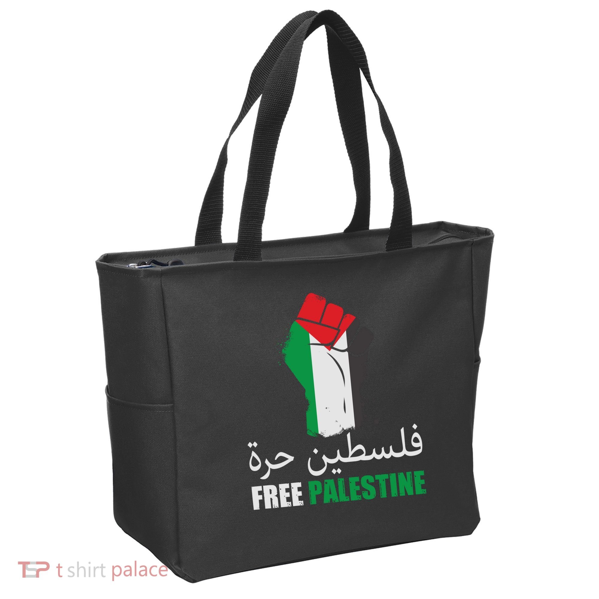Free Palestine Arabic Support Palestine Gaza Jerusalem Tote Bag