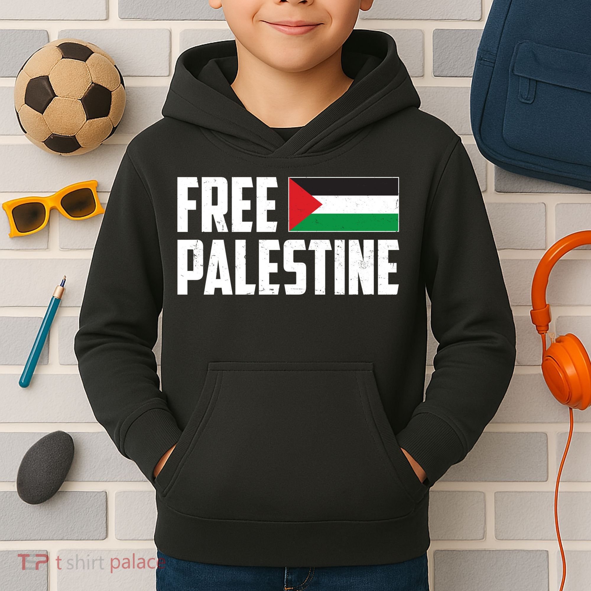 Free Palestine Flag Kids Hoodie
