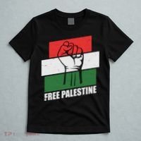 Free Palestine Flag Colors Blocks Protest Fist  T-Shirt thumb 5