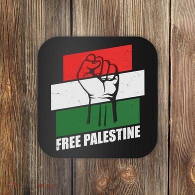 Free Palestine Flag Colors Blocks Protest Fist  Coaster