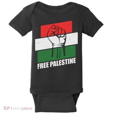 Free Palestine Flag Colors Blocks Protest Fist  Baby Bodysuit