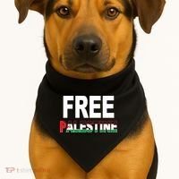 Free Palestine Flag Palestine USA-Made Doggie Bandana thumb 1