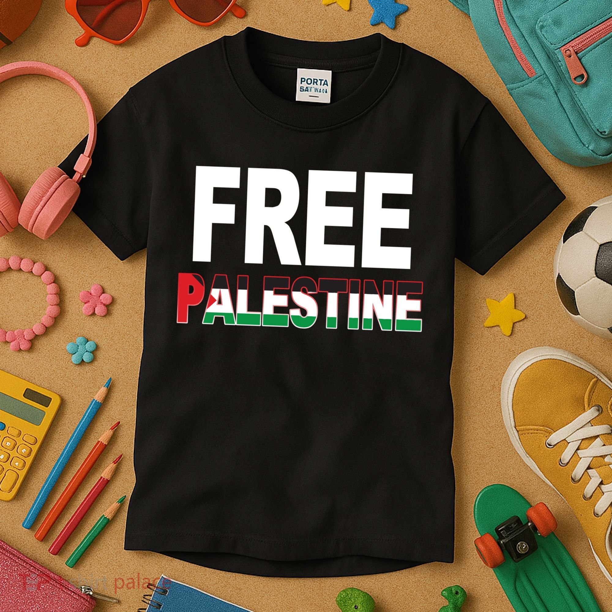 Free Palestine Flag Palestine Kids T-Shirt