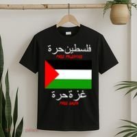 Free Palestine Gaza Arabic Writing Flag T-Shirt thumb 2