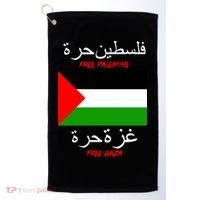 Free Palestine Gaza Arabic Writing Flag Golf Towel thumb 0