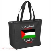 Free Palestine Gaza Arabic Writing Flag Tote Bag thumb 2