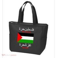 Free Palestine Gaza Arabic Writing Flag Tote Bag thumb 3