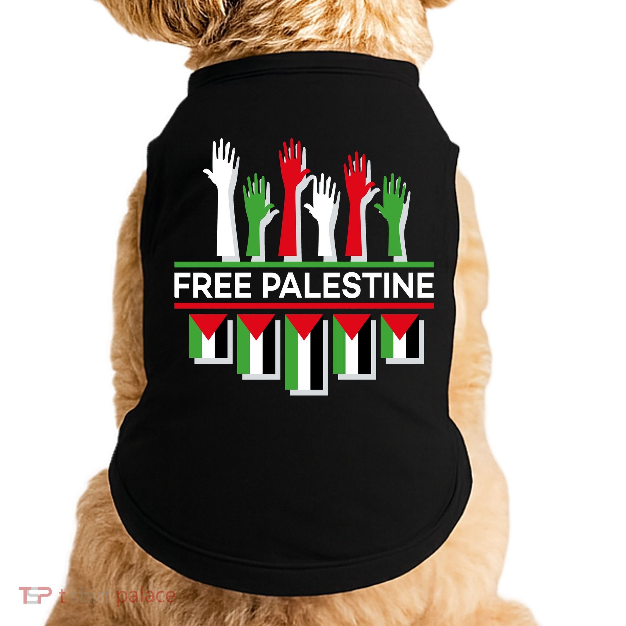 Free Palestine Hands United Doggie Tank