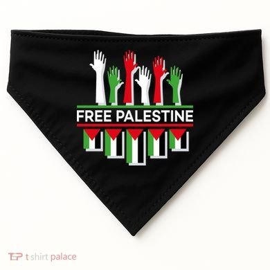 Free Palestine Hands United USA-Made Doggie Bandana