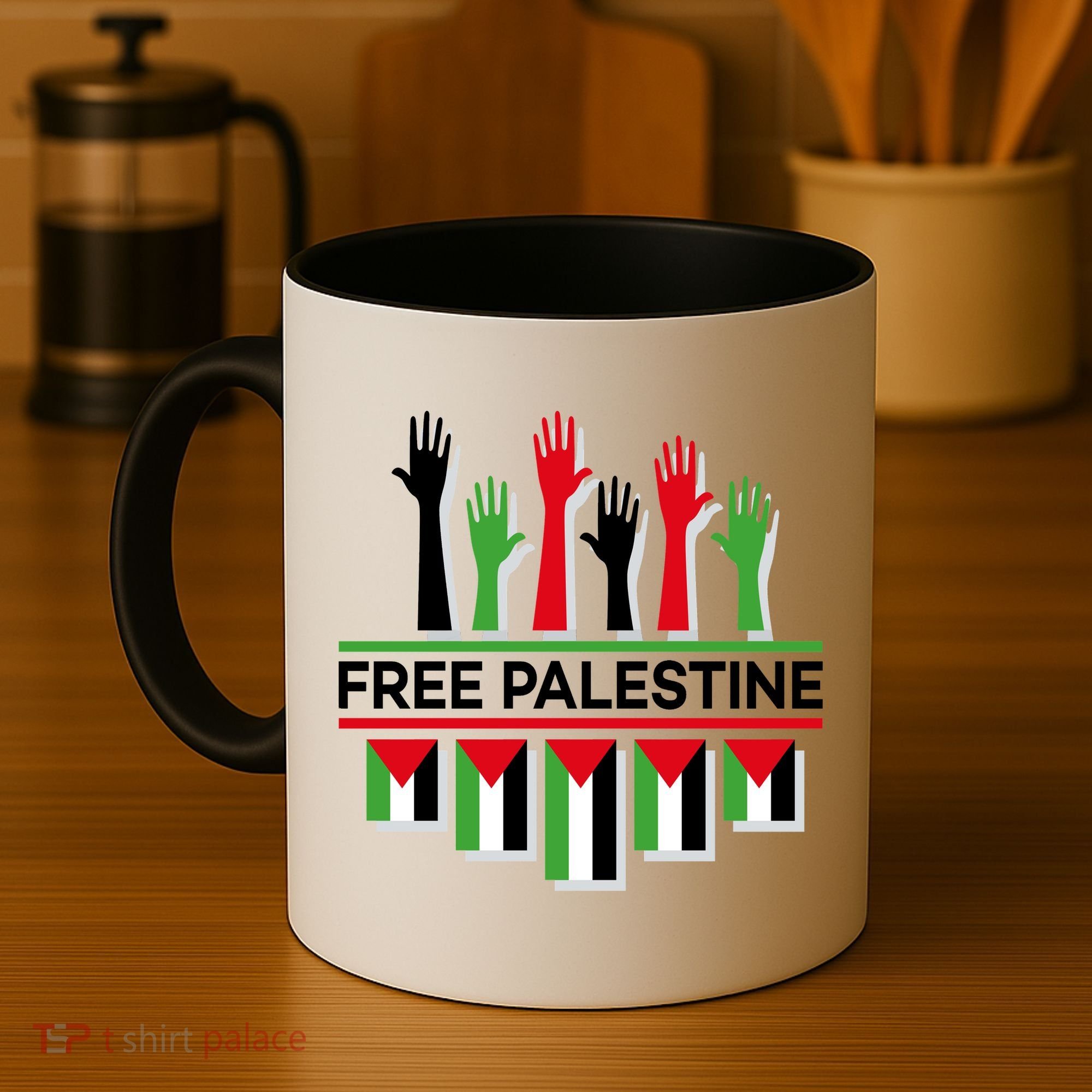 Free Palestine Hands United Coffee Mug