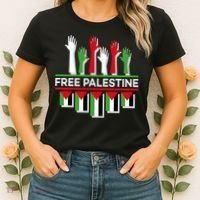 Free Palestine Hands United Women's T-Shirt thumb 2