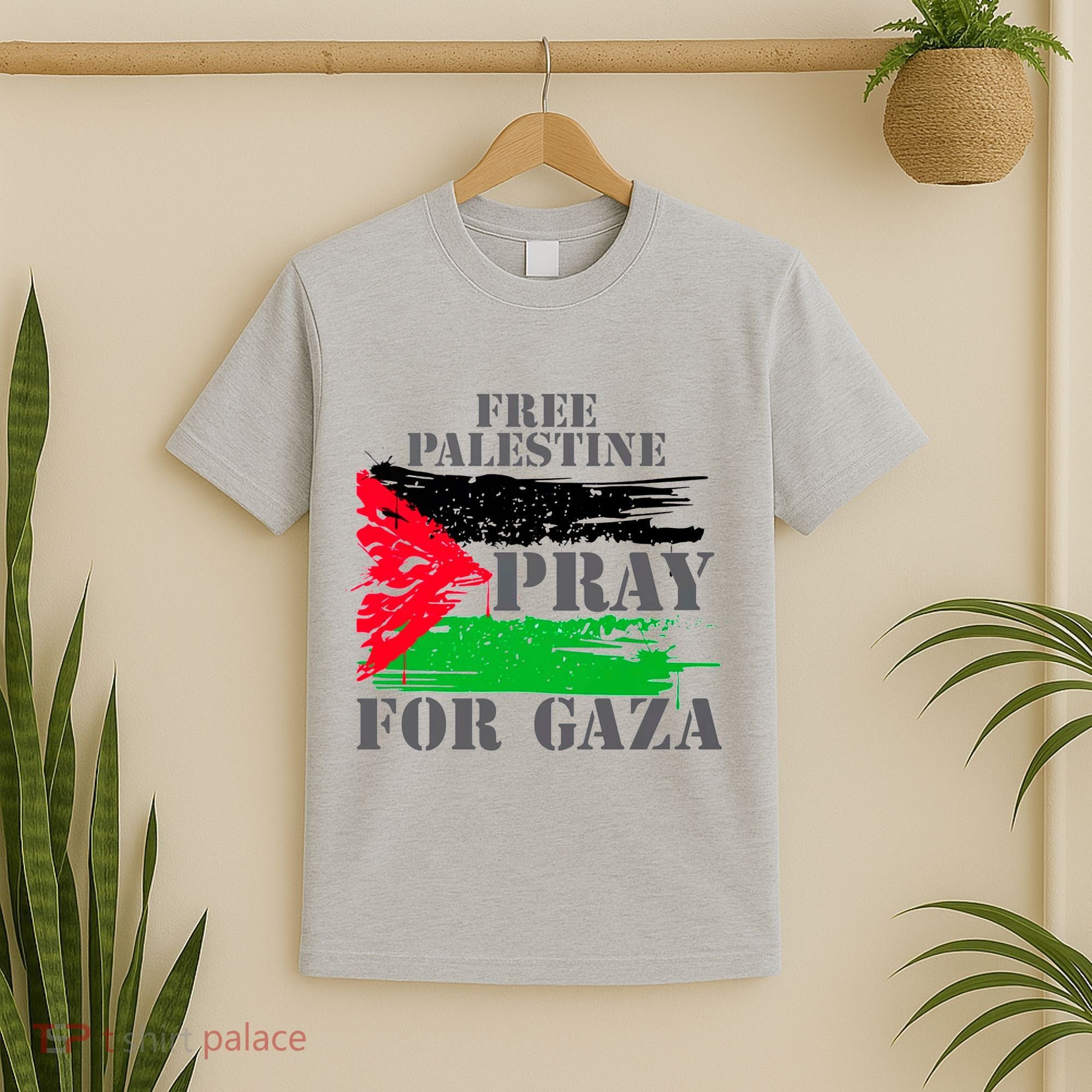 Free Palestine Pray For Gaza Palestinian Flag T-Shirt