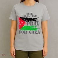 Free Palestine Pray For Gaza Palestinian Flag T-Shirt thumb 4