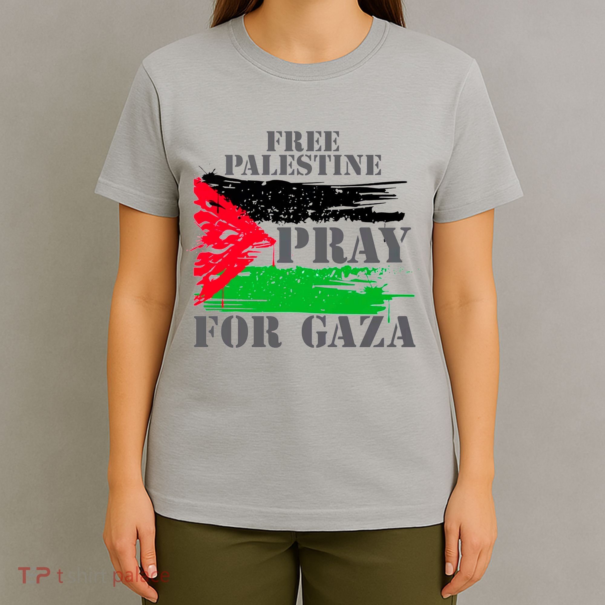 Free Palestine Pray For Gaza Palestinian Flag T-Shirt