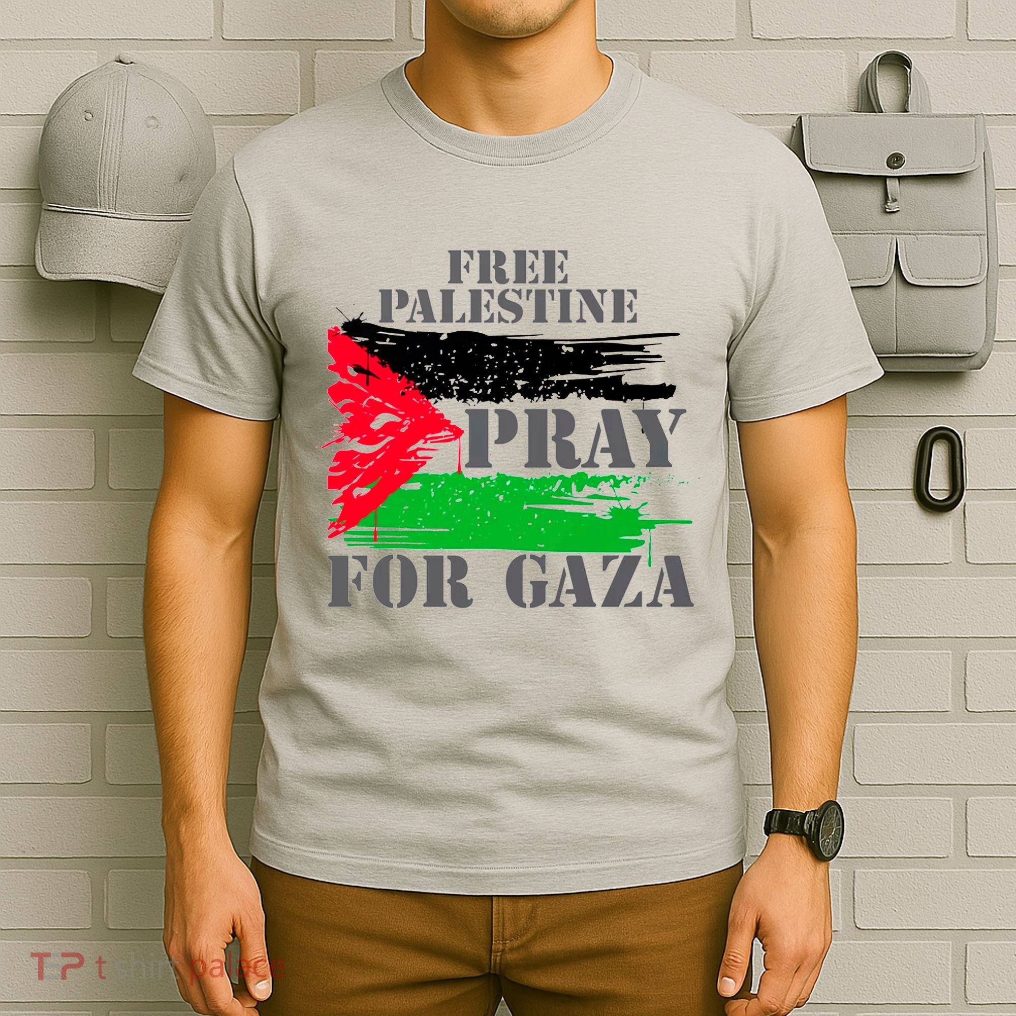 Free Palestine Pray For Gaza Palestinian Flag T-Shirt
