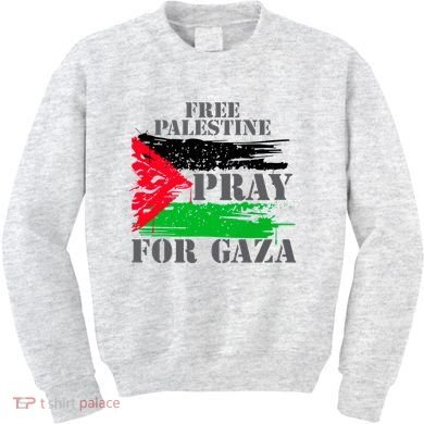 Free Palestine Pray For Gaza Palestinian Flag Kids Sweatshirt