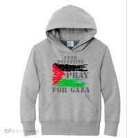 Free Palestine Pray For Gaza Palestinian Flag Kids Hoodie thumb 0
