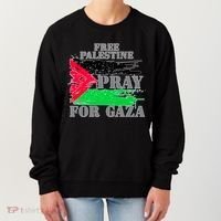 Free Palestine Pray For Gaza Palestinian Flag Women's Sweatshirt thumb 0