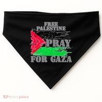 Free Palestine Pray For Gaza Palestinian Flag USA-Made Doggie Bandana thumb 0