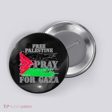 Free Palestine Pray For Gaza Palestinian Flag Button