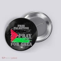 Free Palestine Pray For Gaza Palestinian Flag Button thumb 0