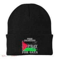 Free Palestine Pray For Gaza Palestinian Flag Beanie thumb 0