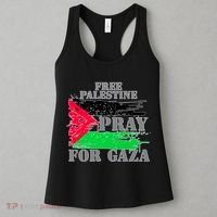 Free Palestine Pray For Gaza Palestinian Flag Women's Tank Top thumb 3
