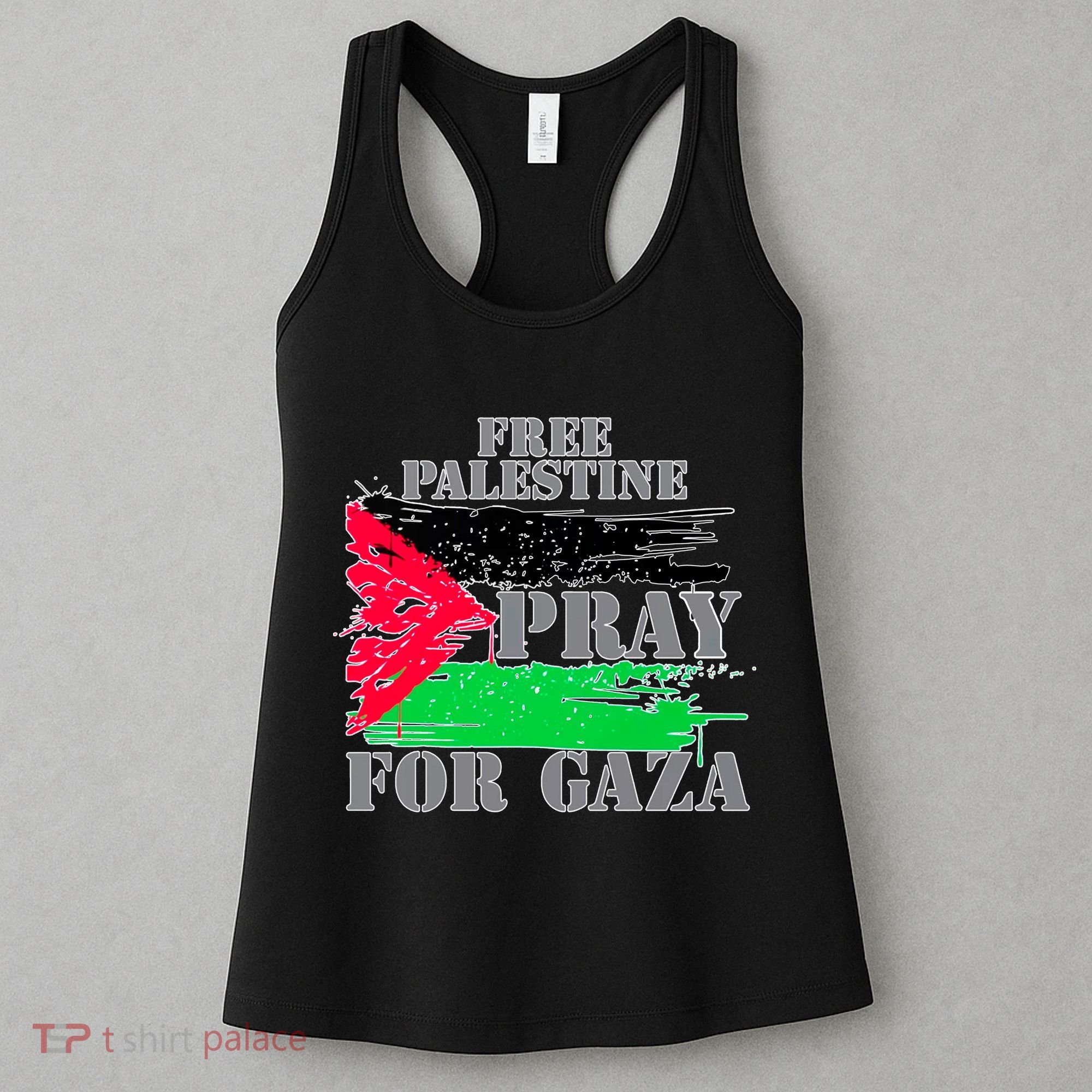 Free Palestine Pray For Gaza Palestinian Flag Women's Tank Top