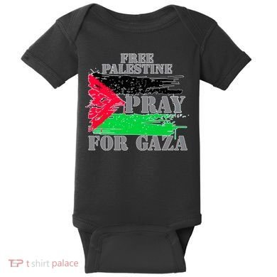 Free Palestine Pray For Gaza Palestinian Flag Baby Bodysuit