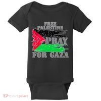 Free Palestine Pray For Gaza Palestinian Flag Baby Bodysuit thumb 0