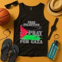 Free Palestine Pray For Gaza Palestinian Flag Tank Top thumb 4