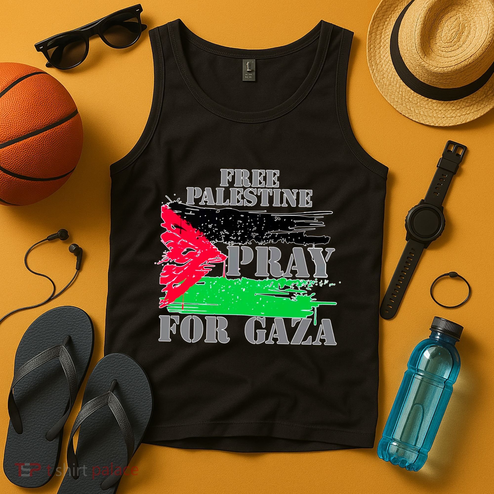 Free Palestine Pray For Gaza Palestinian Flag Tank Top