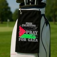 Free Palestine Pray For Gaza Palestinian Flag Golf Towel thumb 2