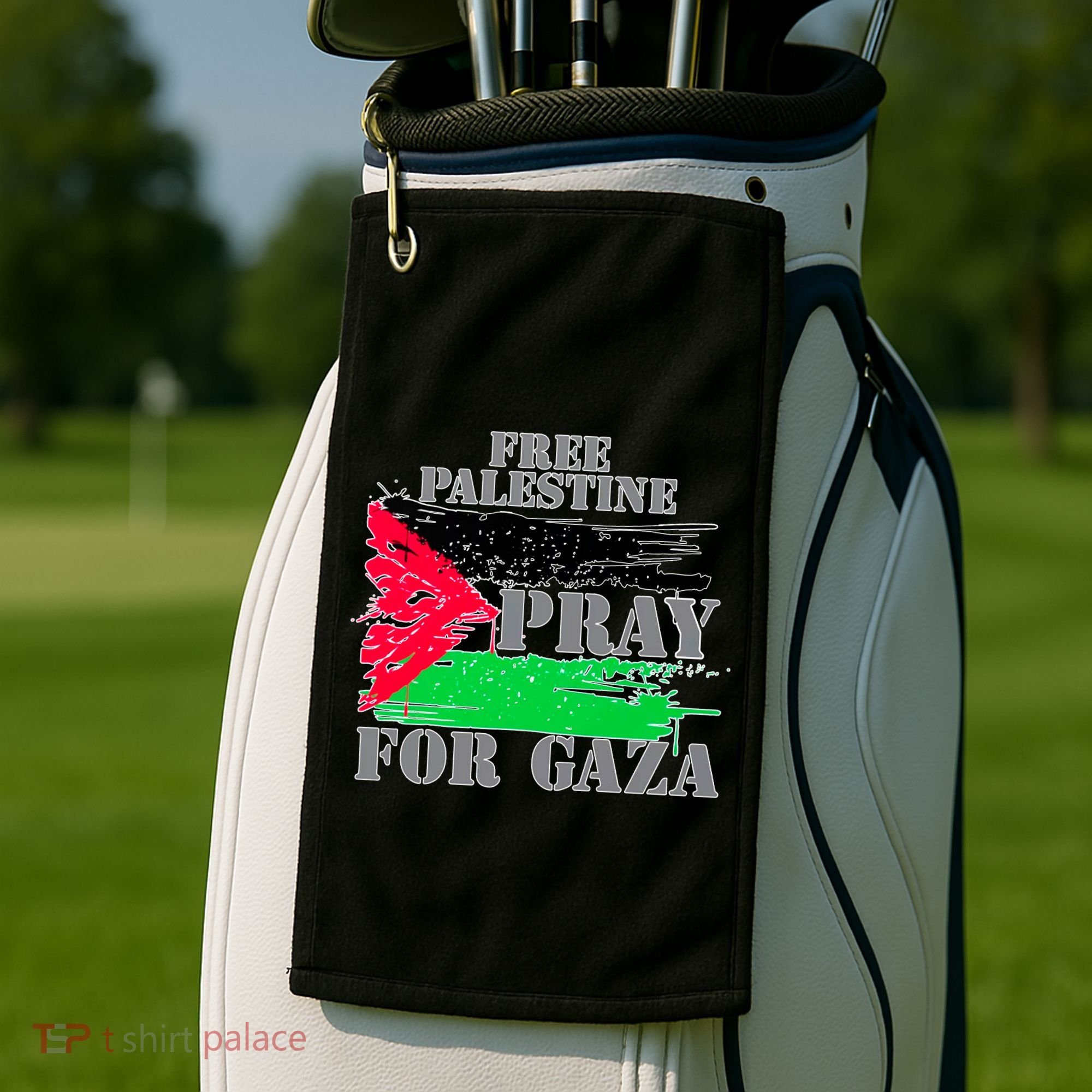 Free Palestine Pray For Gaza Palestinian Flag Golf Towel