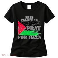 Free Palestine Pray For Gaza Palestinian Flag Women's T-Shirt thumb 0